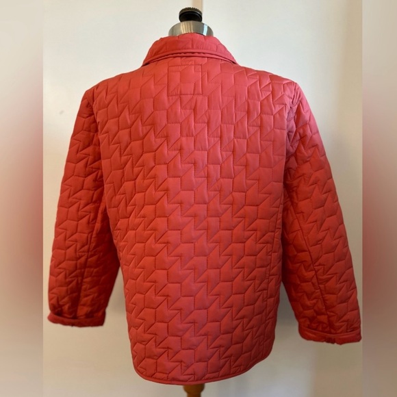 Talbots double breasted quilted jacket XL in very warm red color. - Picture 4 of 5